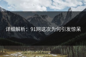详细解析：91网这次为何引发惊呆