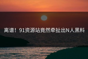 离谱！91资源站竟然牵扯出N人黑料