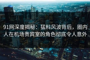 91网深度揭秘：猛料风波背后，圈内人在机场贵宾室的角色彻底令人意外