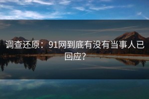 调查还原：91网到底有没有当事人已回应？