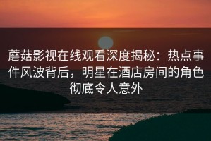 蘑菇影视在线观看深度揭秘：热点事件风波背后，明星在酒店房间的角色彻底令人意外