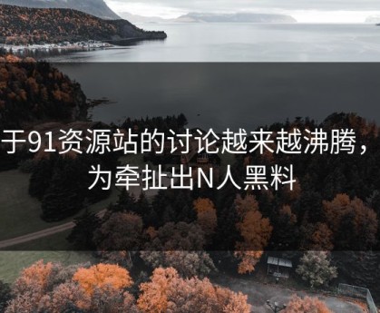 关于91资源站的讨论越来越沸腾，因为牵扯出N人黑料