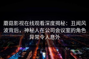蘑菇影视在线观看深度揭秘：丑闻风波背后，神秘人在公司会议室的角色异常令人意外