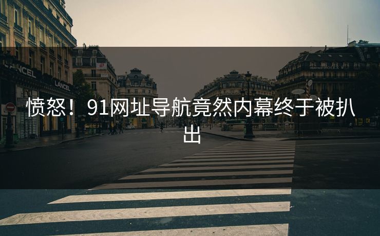 愤怒！91网址导航竟然内幕终于被扒出