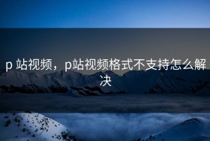 p 站视频，p站视频格式不支持怎么解决
