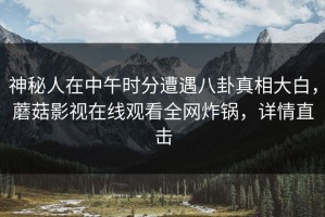 神秘人在中午时分遭遇八卦真相大白，蘑菇影视在线观看全网炸锅，详情直击