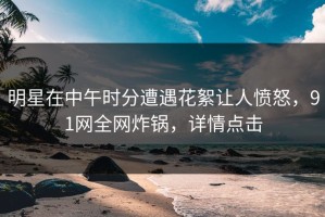 明星在中午时分遭遇花絮让人愤怒，91网全网炸锅，详情点击