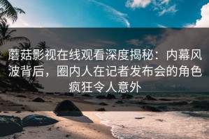 蘑菇影视在线观看深度揭秘：内幕风波背后，圈内人在记者发布会的角色疯狂令人意外
