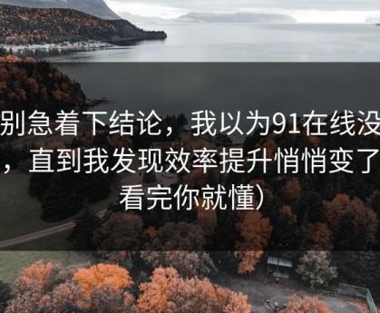 先别急着下结论，我以为91在线没变化，直到我发现效率提升悄悄变了（看完你就懂）