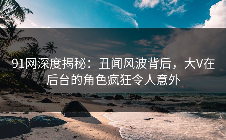 91网深度揭秘：丑闻风波背后，大V在后台的角色疯狂令人意外